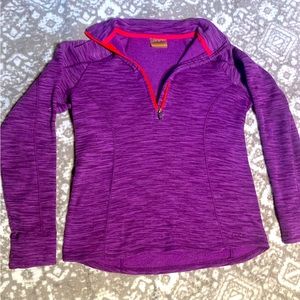 Cabela’s three quarter zip top purple/coral trim